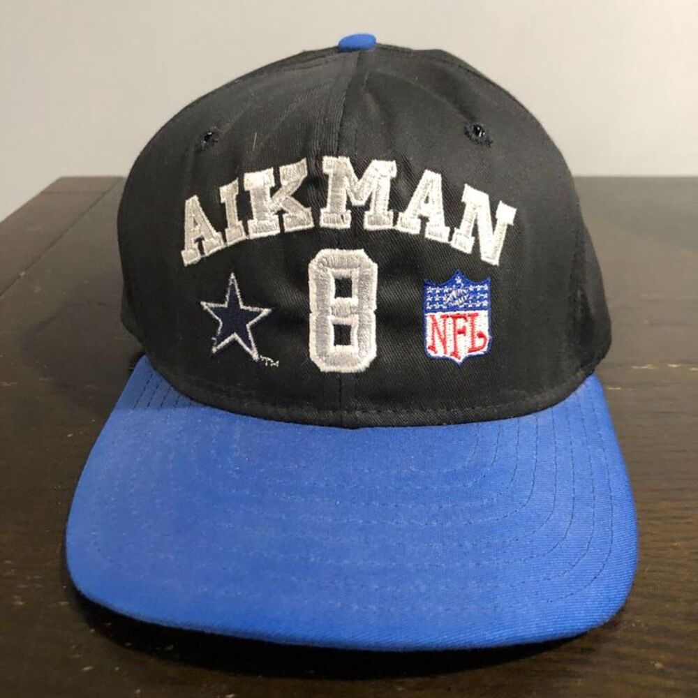 NWOT Vtg 90s Dallas Cowboys Troy Aikman 8 NFL Snapback Cap Hat Made in USA
